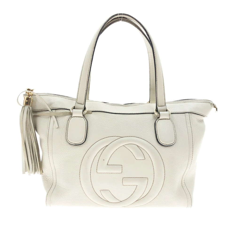 Gucci Soho Tote Bag Fringe Beige